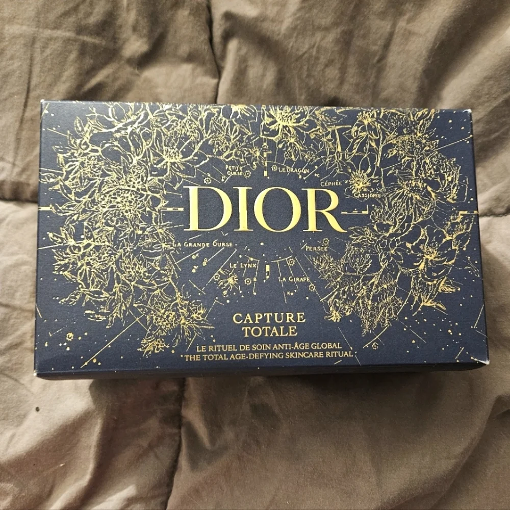 Dior Limited Edition Holiday Luxury Designer Gift Box Blue Gold Capture Totale